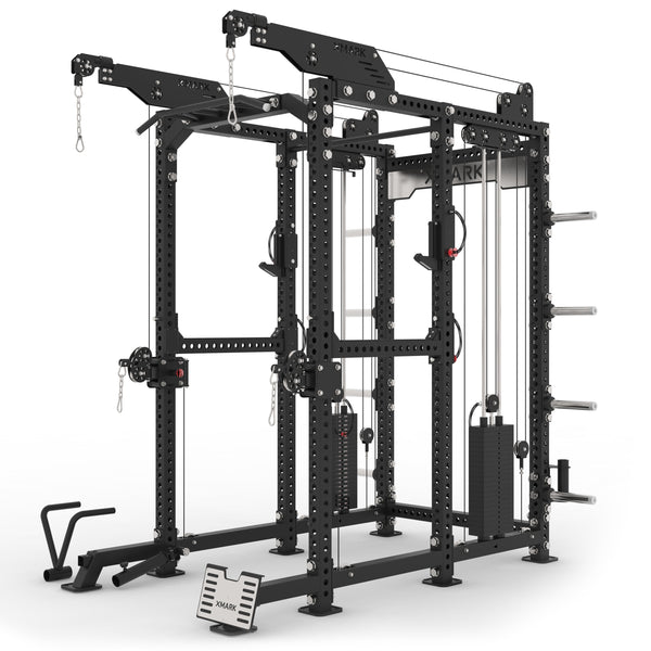 Commercial Power Rack Cable Machine, 440 lbs Total Stack Weight