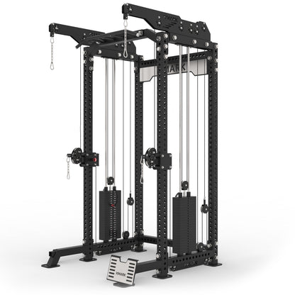 Home Gym - Commercial Half Rack Functional Trainer with Lat Pulldown and Low Row