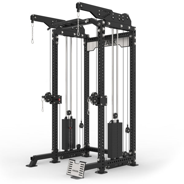 Home Gym - Commercial Half Rack Functional Trainer with Lat Pulldown and Low Row