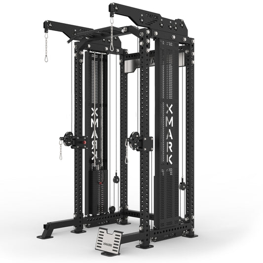 Home Gym - Commercial Half Rack Functional Trainer with Lat Pulldown and Low Row